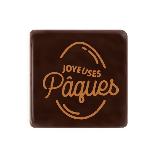 [08053889] 2069079 JOYEUSES PAQUES SQUARE BLOCK 3CM DARK CHOCOLATE BROWN 175 PCES