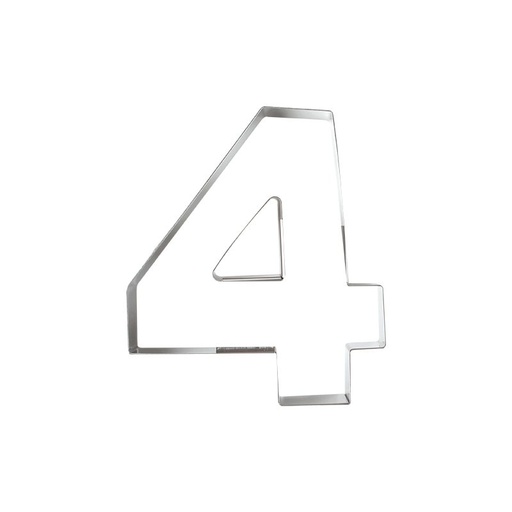 [08081476] MOULE CHIFFRE N° 4 INOX 20CM HT4CM