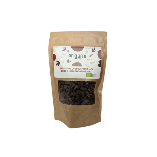 [08059033] ORIGAMI PEPITES DE CHOCOLAT NOIR 72% - HAITI BIO 250GR
