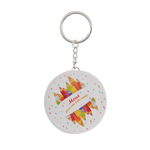 [60700728] +MIROIR PORTE-CLEFS "CRAYONS MERCI" Ø6CM