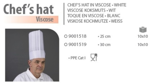[53152520] PAPER CHEF'S TOQUE 30CM HT