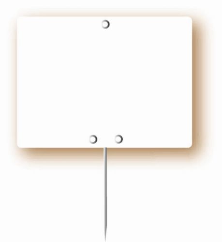 [43606034] 6 X 4 CM WHITE LABEL WITH STAINLESS STEEL SPIKE PACK OF 10 PCES
