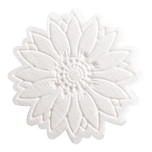 [08057820] PCB Meringue decoraties met reliëf Grote Bloemen ø 4.5 cm 3 ontwerpen 120pces ***s/cd***