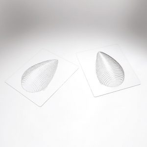 [08057784] 074091 PCB EGG MOLDS RIBBED TEAR FOR 6 SUBJECTS 15X8.5 CM P.SUJET 8.5 CM 12PCES ***S/CD***