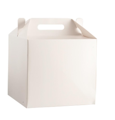 [60159330] WHITE GIFT BOX 28X28XHT26CM WITH HANDLE