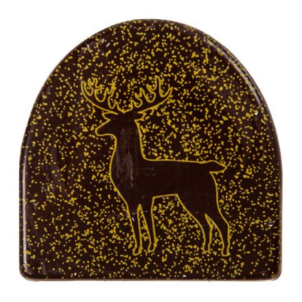 [08054465] 2015637 MINI GOLD CHOCOLATE DEER LOG TOPPERS Ø 5CM 75 PIECES