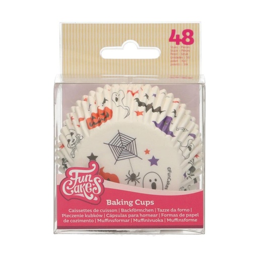 [08053443] FUNCAKES WITTE HALLOWEEN CUPCAKE HOUDER 48 STUKS