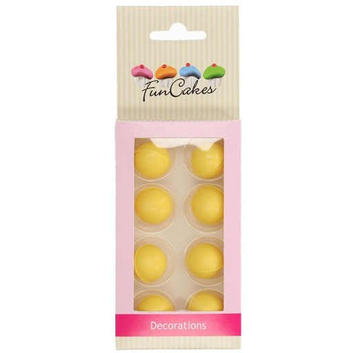 [08053284] FUNCAKES CHOCOBALLETJES GEEL 2CM 8 STUKKEN
