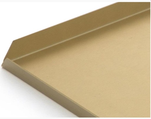 [53302150] PLATEAU ALU OR 40X25XH1CM ANGLE COUPE BORD DROIT