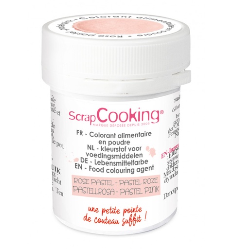 [08055652] SCRAPCOOKING COLORANT ALIMENTAIRE HYDRO ROSE PASTEL 5GR