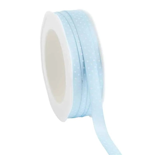 [61700033] BLUE RIBBON WITH WHITE DOT "DOOTS" 10MM X 25M