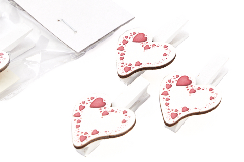 [62230155] WOODEN CLIPS LOVE HEART 5CM 6PCS