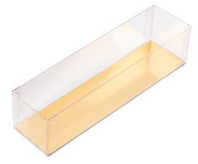 [41700101] RECTANGULAR CELLO CASE WITH GOLD CARDBOARD 135X45X45MM FOR 5 MACARON