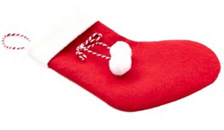 [60700501] RED FELT CHRISTMAS SOCK 240X160MM