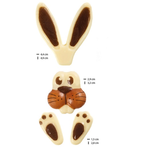 [08053898] 2069108 KIT RABBIT RELIEF SMALL WHITE CHOCOLATE 30 KITS