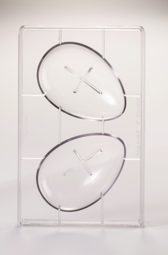[54402197] 2 HALF EGG MOLD PLAIN POLY 150GR SHELL HT130MM-BASE90MM