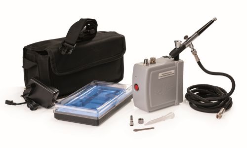 [54300588] STD AIRBRUSH KIT + COMPRESSOR-CAP2CC DIA0.2MM DUBBEL ACTIE