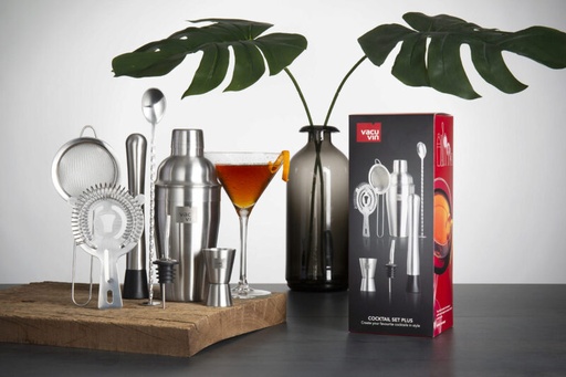 [60251061] VACU VIN *COCKTAIL SET PLUS* SHAKER+DOSEUR+PILON+CUILLERE+TAMIS+PASSOIRE+BOUCHON VERSEUR****