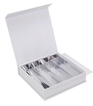 [60700619] BOITE PRALINE 4 RANGÉES "LUXBOX BLANC" 140X140XHT30MM CARTON DE 36 PCES