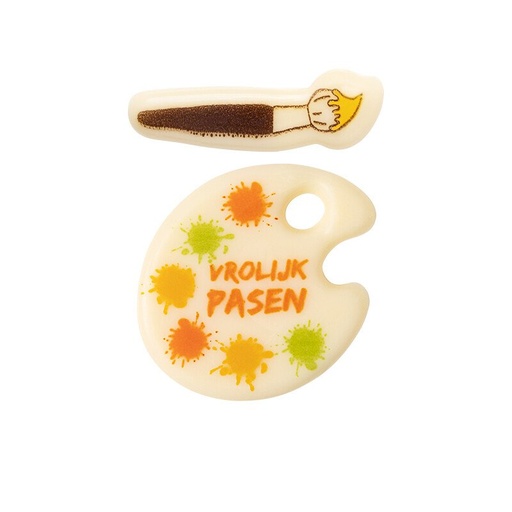 [08058335] 2000674 VROLIJK PASEN VERFPALET 3,4 CM+BORSTEL 3,4X0,8 CM 210ST ***S/CDE***