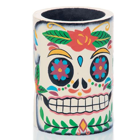 [71400001] HOUTEN GLAZENHOUDER CALAVERAS Ø8CM H15CM