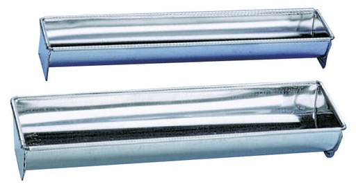 [51843604] MOULE BÛCHE FER BLANC BORDS DROITS 50X8 H5.5CM