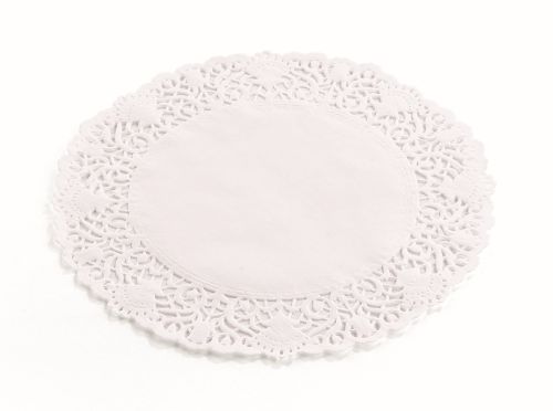 [25401322] DENTELLEN WIT IN PAPIER Ø 32CM 250 STUKKEN FOST+ INBEGREPEN = PAKKET