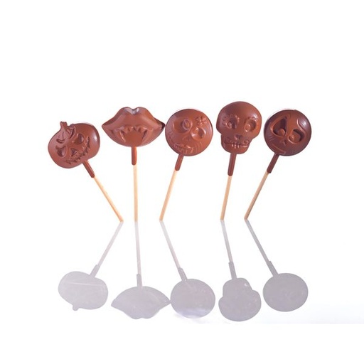 [60700699] 070390 PCB MOULES SUCETTES HALLOWEEN + BATONS 5 MOD +-15GR 9X5 PIECES