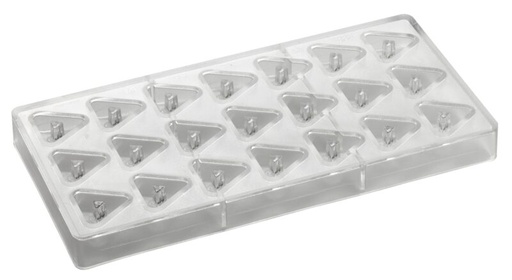 [70409599] POLYCARBONATE TRIANGLE PRALINE MOLD 275X135MM21 PRALINES OF 10GR**33X30X15.5HTMM