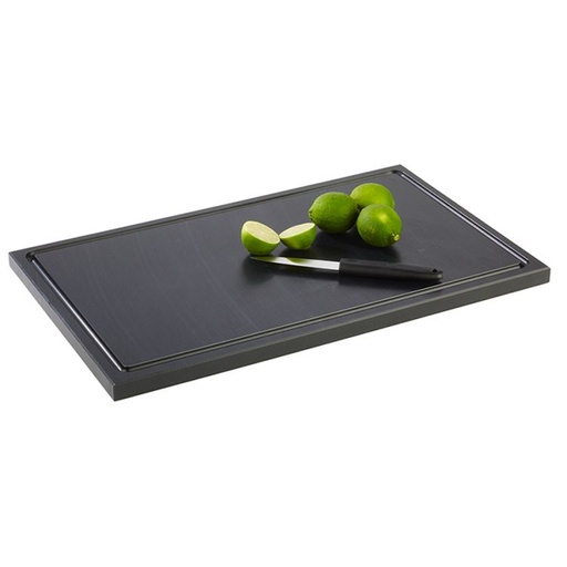[57657794] APS ZWARTE POLYPLAAT 50X30XHT2CM HOGE DICHTHEID MET GOOT