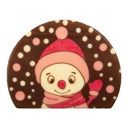 [08054471] 2015831 SNOWMAN LOG TOPPERS CHOCOLATE PINK 1X08CM 40 PIECES ***S/CD***