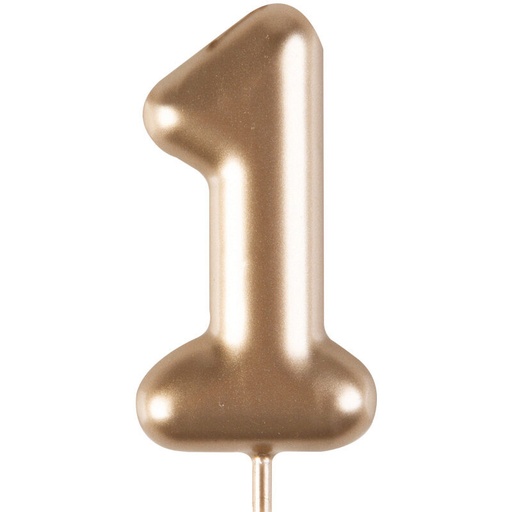 [08063102] 1023841 KAARS GOUD NUMMER "1" 4CM 12 STUKS**S/DOOS**
