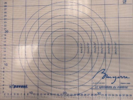 [51300679] BLUE SILICONE MAT PRINT 40X30 BRUYERRE FOR COOKING, FREEZING AND WASHABLE