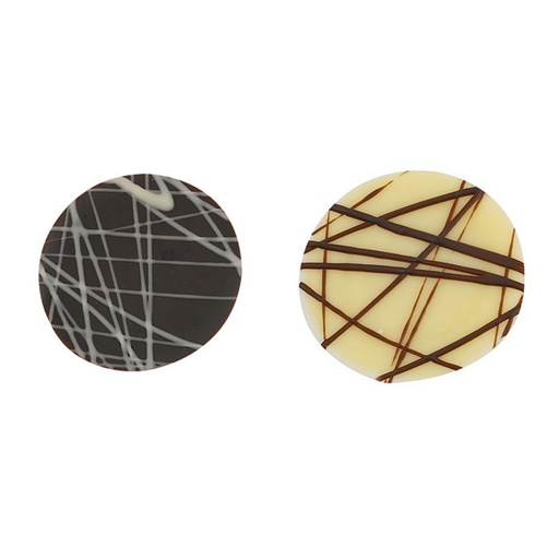 [08080413] 1030102 ROUND FONDANT AND WHITE WITH LINES 384PCS ***ON ORDER***