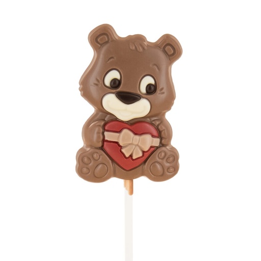 [13030345] Liefde teddybeer lolly Romeo, gekleurde melk