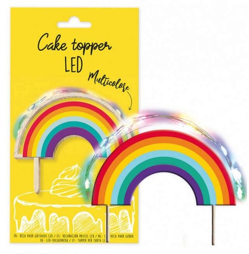 [08055610] SCRAPCOOKING CAKE TOPPER ARC EN CIEL LUMINEUX TAXE RECUPEL INCLUE