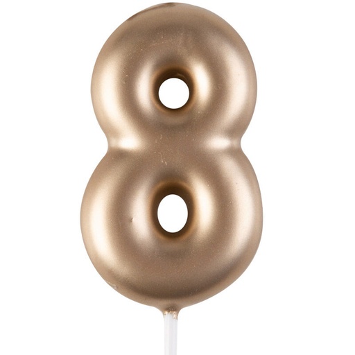 [08063109] 1023848 CANDLE GOLD NUMBER "8" 4CM 12 PCES***S/CD***