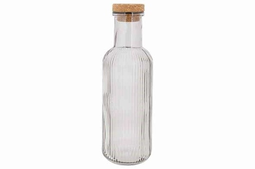 [60252144] C&T RAYA GRIJZE GLAZEN FLES 1L MET KURKSTOP 8,7XH27,8CM