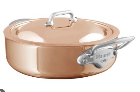 [60252053] MAUVIEL M'6S RONDEAU 24CM A/COUVERCLE CUIVRE/INOX INDUCTION