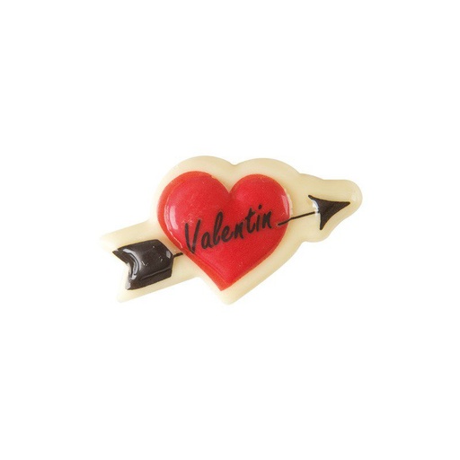 [08060319] 2068031 CUPID HEART 5X2.5CM WHITE CHOCOLATE 120PC