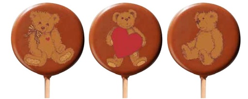 [08057079] 061248 PCB TEDDYBEER LOLLY BLISTERS VOOR 45 PRINTS Ø 5,4 CM EN STICKS 9 STUKS ***S/CD***