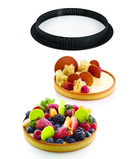 [51657385] MOULE SILIKOMART TARTE RING RONDS DIAM 150 H 20MMCERCLES PERFORES BOITE DE 2 PCES