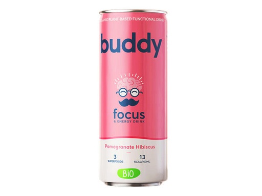 [02060479] BUDDY GRANAATAPPEL HIBISCUS DRANK BLIKJES 12 X 250ML