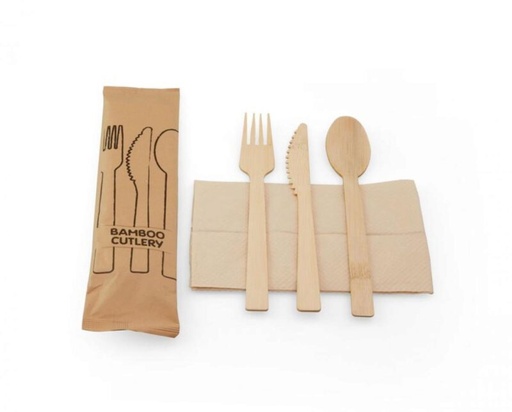 [53522273] SIER BAMBOE BESTEKSET + SERVETTEN + FSC ZAKJE