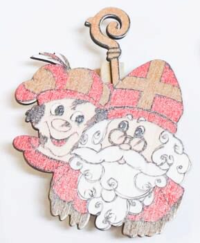 [60700538] ROETCLIPS VAN SINT-NIKLAAS EN VADER 53X12X65MM PAK VAN 6 STUKS