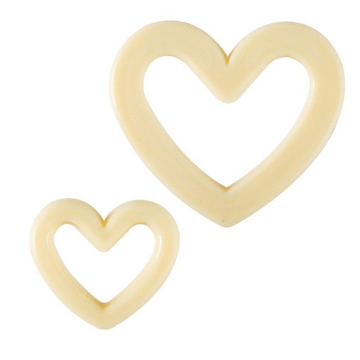[08060317] 2068038 EMPTY HEART DIA4CM WHITE CHOCOLATE 48PC***S/CD***