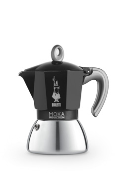 [57658051] BIALETTI NEW MOKA INDUCTION COFFEE MAKER 6CUPS STAINLESS STEEL/BLACK