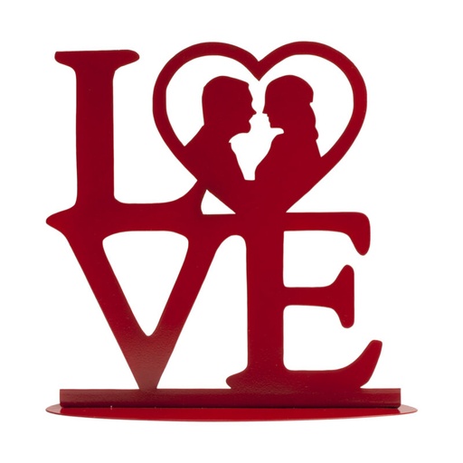 [08041074] CAKE TOPPERS LOVE RED 19X19CM