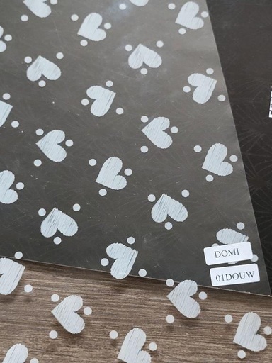 [54604057] EASY CUTTING BOX AVEC FILM PP TRANSPARENT COEURS BLANCS 60CMX50M