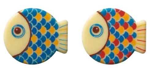 [08057003] PCB Fish WC Rainbow 2 ontwerpen 4x3,5 cm 108pces ***s/cd***